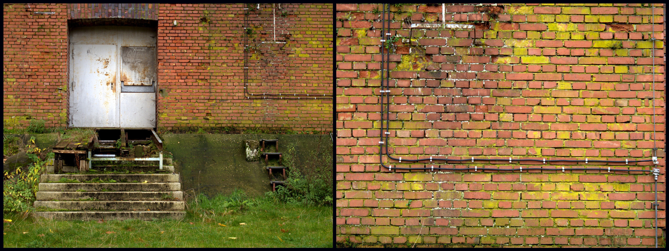 eine Mauer mit Tür und eine Mauer